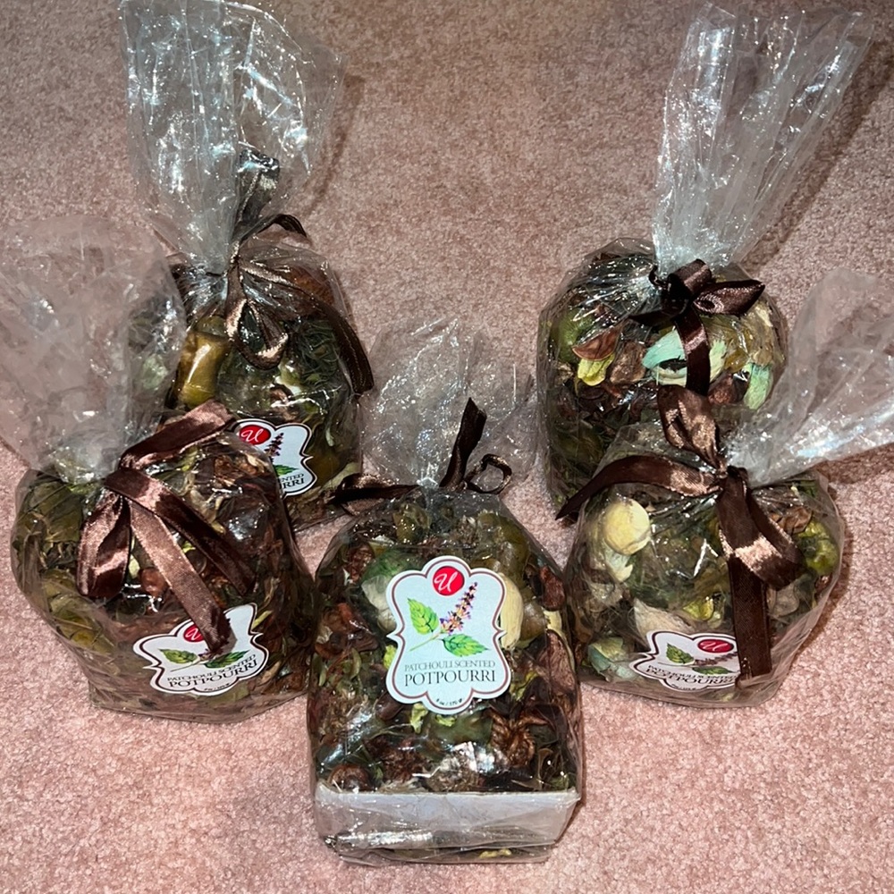 NWT 5pc PATCHOULI SCENTED POTPOURRI 8oz/170g bags